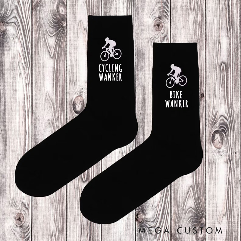 Personalized Cycling Socks Name Lucky Cycling Socks Funny Sports Socks for Him Bikers Cyclist