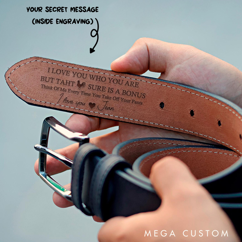 Personalized Leather Men's Belt Custom Engraved Belt For Men Gift for Him Boyfriend Gift Anniversary Gift For Husband