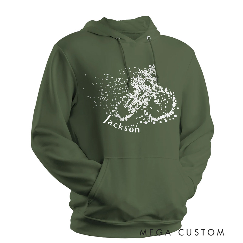 PersonalizedParticle Dot Cyclist Hoodie Mountain Biking Biker MTB Road Bicycle Cycling Gift Various Colours Available