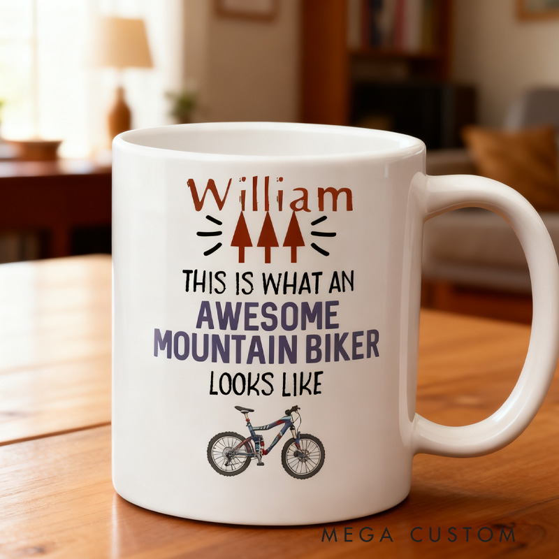 Personalized This Is What An Awesome Mountain Biker Looks Like Mug Cycling Gift