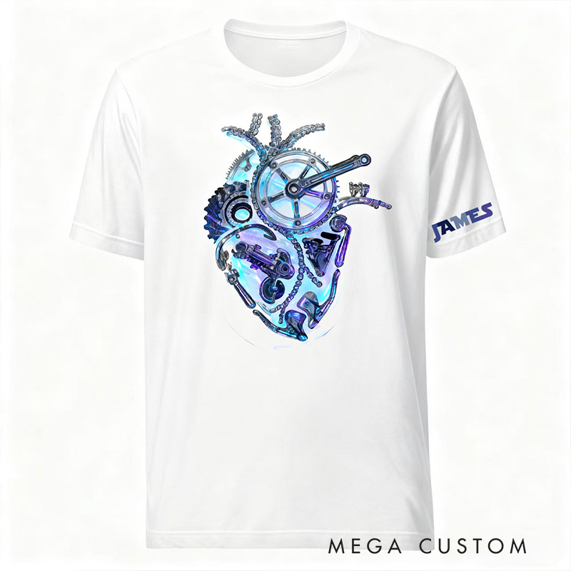 Personalized Classic Tshirt Cycling Short Sleeve Unisex T Shirt Anatomical Cycling Heart for Biker Cyclist
