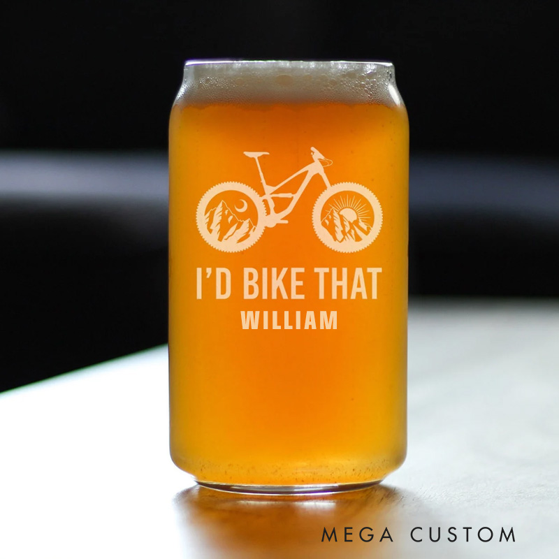 Personalized Id Bike That Pint Glass Mountain Bike Gift for Cyclists Biker Cycling Lovers