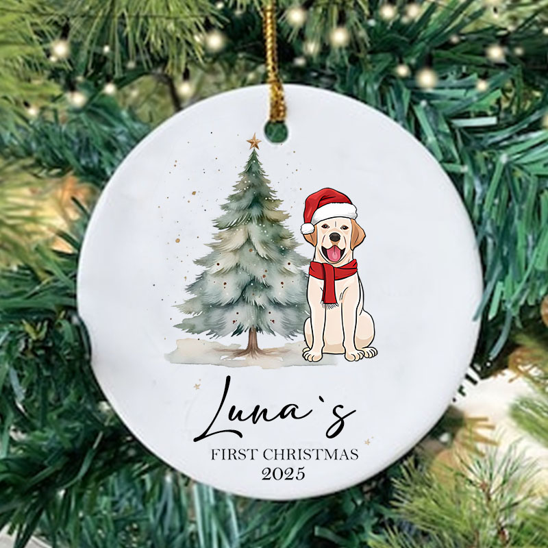 Personalized Dog Lover First Christmas Bauble Christmas Ornament