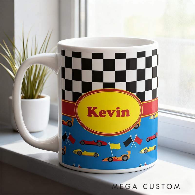 Personalized Ceramic Mug Custom Name Mug Gift for Racer and Racing Lovers