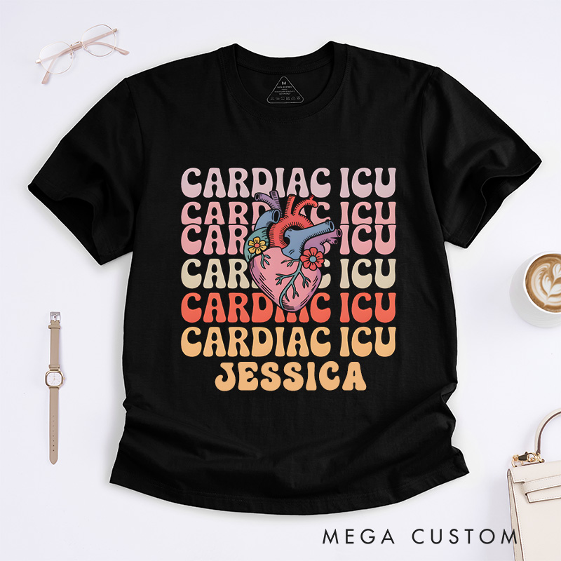 Personalized Nurse T-Shirts Cardiac ICU Fashion Design T-Shirts