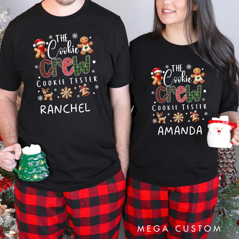 Personalized Name Family Matching Christmas T-Shirt Baking Tester Shirt With Name Matching Family Christmas Tshirt