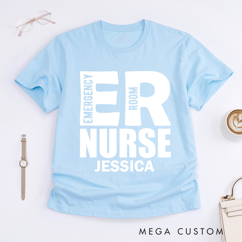 Personalized Nurse T-Shirts Emergency Room Nurse Fashion Design T-Shirts