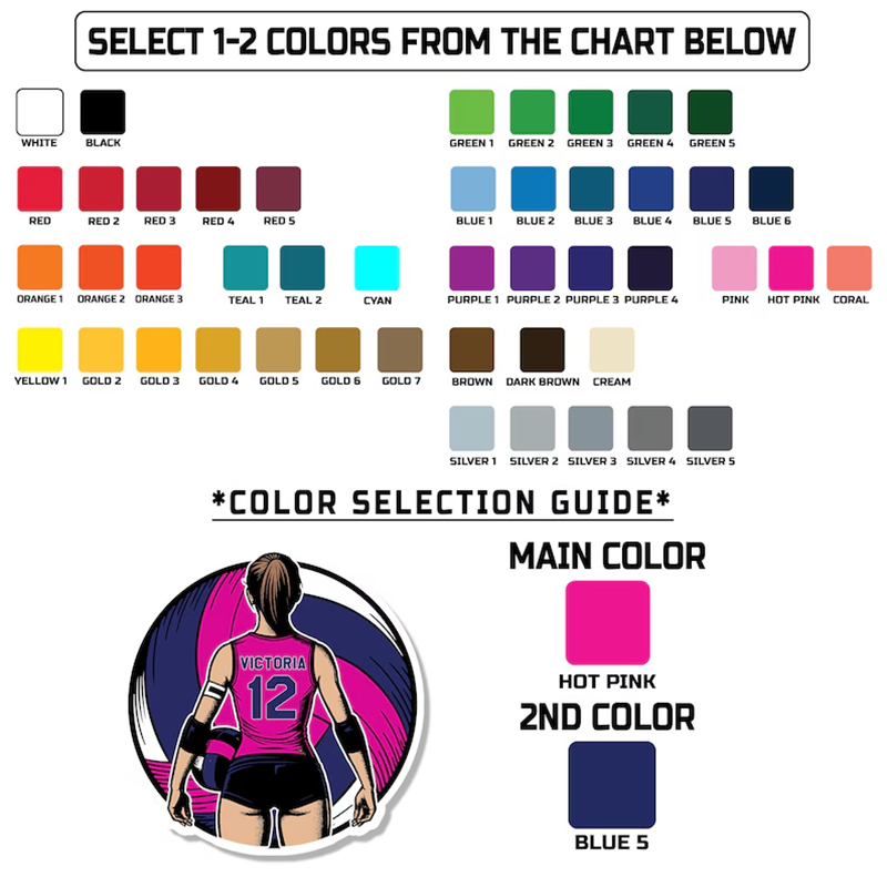 Personalized Volleyball Sticker with Custom Name and Number for Players and Fans