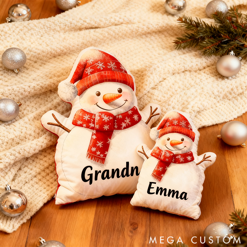 Personalized Snowman Hug Pillow for Family