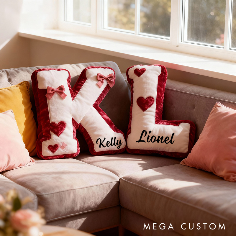 Personalized Couple Initial Pillows Valentines Gift for Couples Initial Pillow with Name for Couple Xmas Decor Couple Pillow