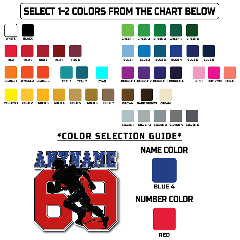 Personalized American Football Sticker with Custom Name and Number for Laptops, Sports Gear, or Any Surface