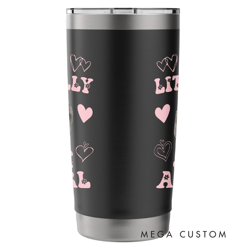 Personalized Girl Fitness Tumbler with Custom Name Funny Im Literally Just a Girl Sad Hamster Meme Stainless Steel Insulated Tumbler for Gym Lovers
