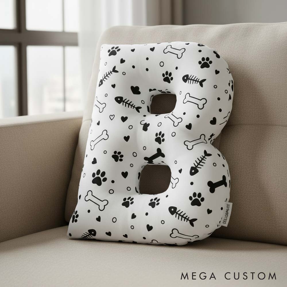 Personalized Pet Lover Letter Pillow with Custom Name Pillow