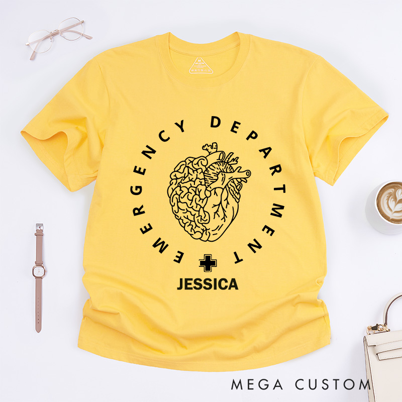 Personalized Nurse T-Shirts Heart of the Emergency Department Fashion Design T-Shirts