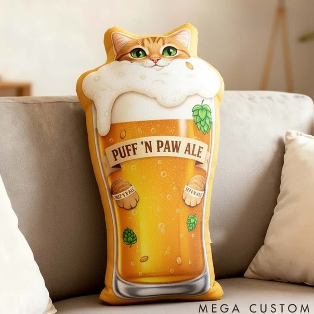 Personalized Pet Lover Drink and Custom Photo Cute Pillow
