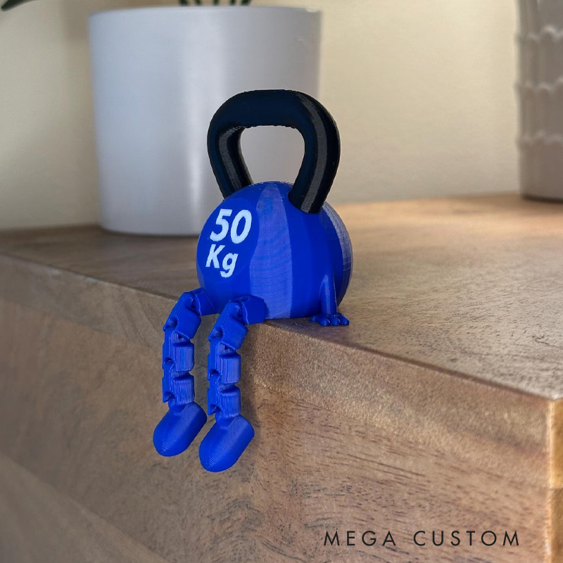 Personalized Gym Desk Decor Creative 3D Printed Decorations Kettle Bell Buddy Fun Gym Gift for Weightlifting and Fitness Lovers