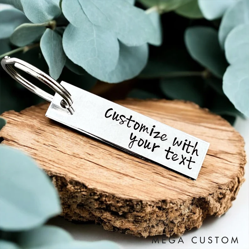 Personalized Couple Custom Text Keychain for Boyfriend Girlfriend Custom Content Anniversary Valentine's Gift for Couple