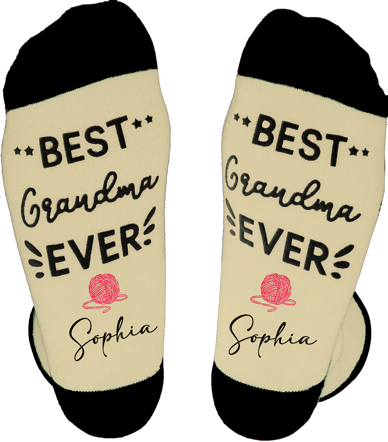 Personalized Socks Best Grandma Ever Knitting Yarn and Custom Name Gift for Grandma