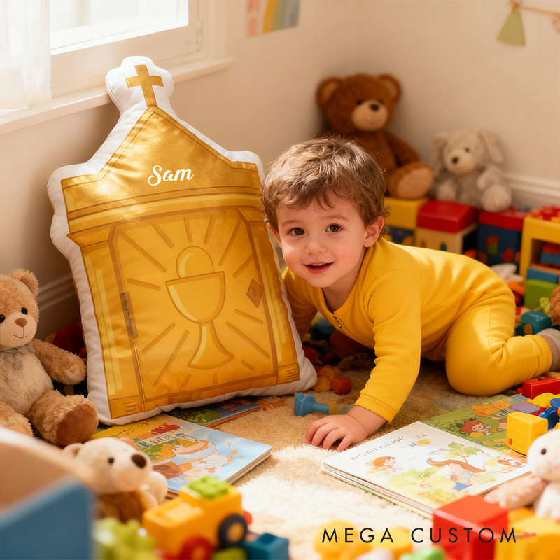 Personalized Tabernacle Pillow with Custom Name Home Decor Religious Pillow Catholic Gift Faith Gift Mass Pillow