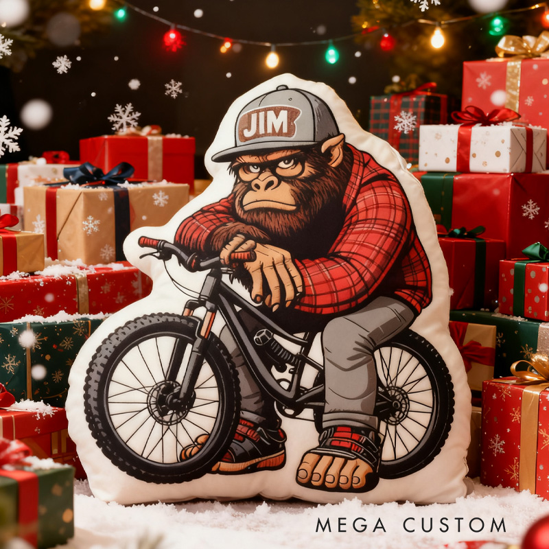 Personalized Bigfoot Mountain Bike Pillow Fun and Festive Gift for Kids Graphic 3D Print Pillow for Riding Enthusiasts Cycling Rider Racing Soft and Funny Home Decor