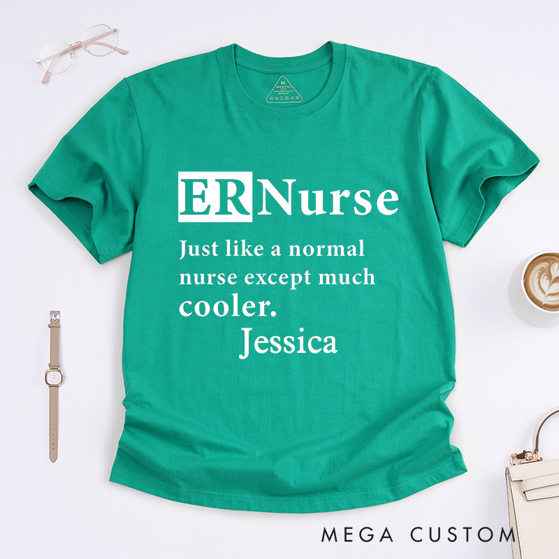 Personalized Nurse T-Shirts Cool ER Nurse Fashion Design T-Shirts