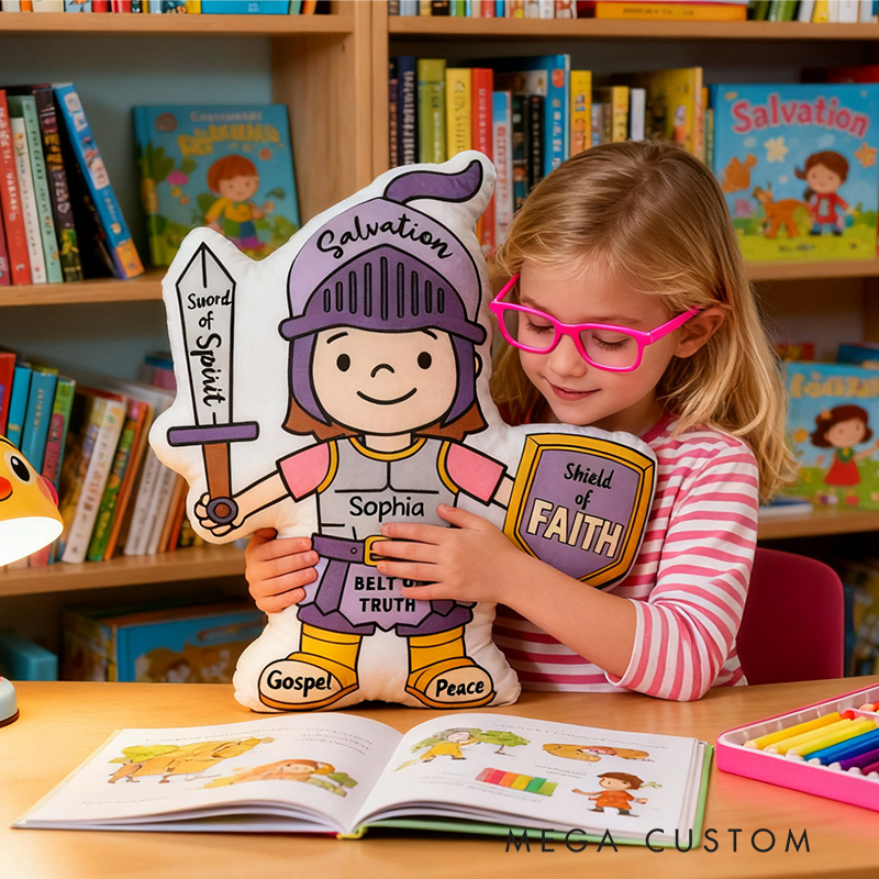 Personalized Armor Of God Pillow with Custom Name Home Decor Christian Pillow Religious Gift for Girls