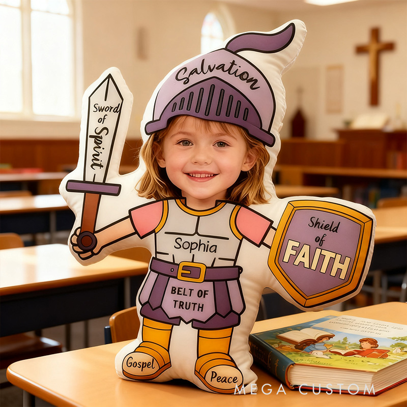 Personalized Armor Of God Pillow with Custom Name and Photo Home Decor Christian Pillow Religious Gift for Girls