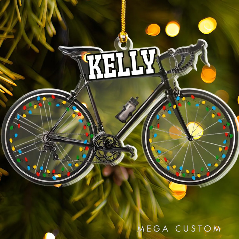 Personalized Cycling Ornament Cycling Lover Gift Bicycle lovers Gift Biker Xmas Ornament for Biker Cyclcing Lovers