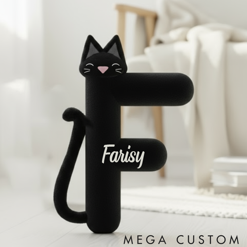 Personalized Cat Lover Cute Letter Pillow Graphic 3D Print Pillow