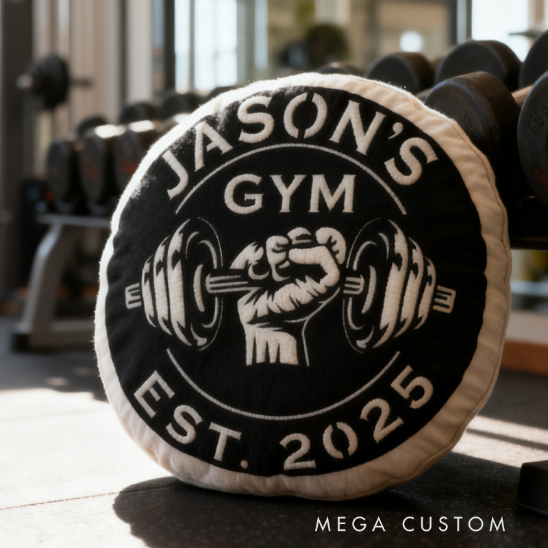 Personalized Dumbbell Gym Name Pillow Graphic 3D Print Gift Ideas Exercise Themed Christmas Weightlifting Workout Pillow Comfortable Christmas Decor for Gym Lovers