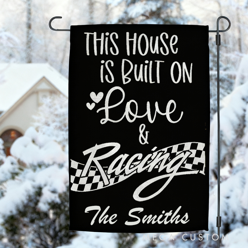 Personalized Racing Garden Flag Custom Name Flag Grave Unique Decoration Flag for Racer and Racing Lovers