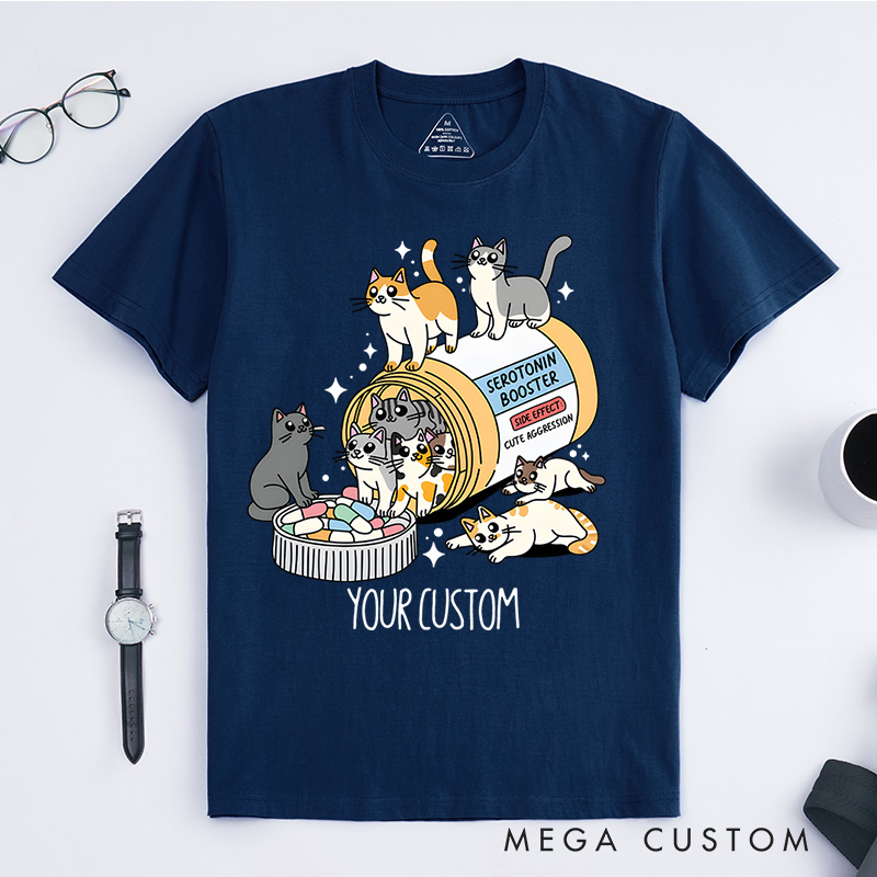Personalized Antidepressant Cat Mental Health Matter T-Shirt Cat Lover Gift