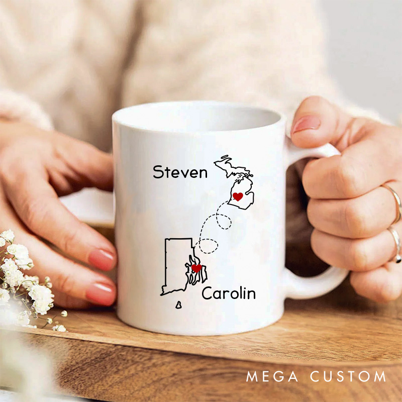 Personalized Couple Long Distance Mug Custom Best Friend Christmas Gift for Her Couple Long Distance Relationship Mug Boyfriend Girlfriend Gift Mug