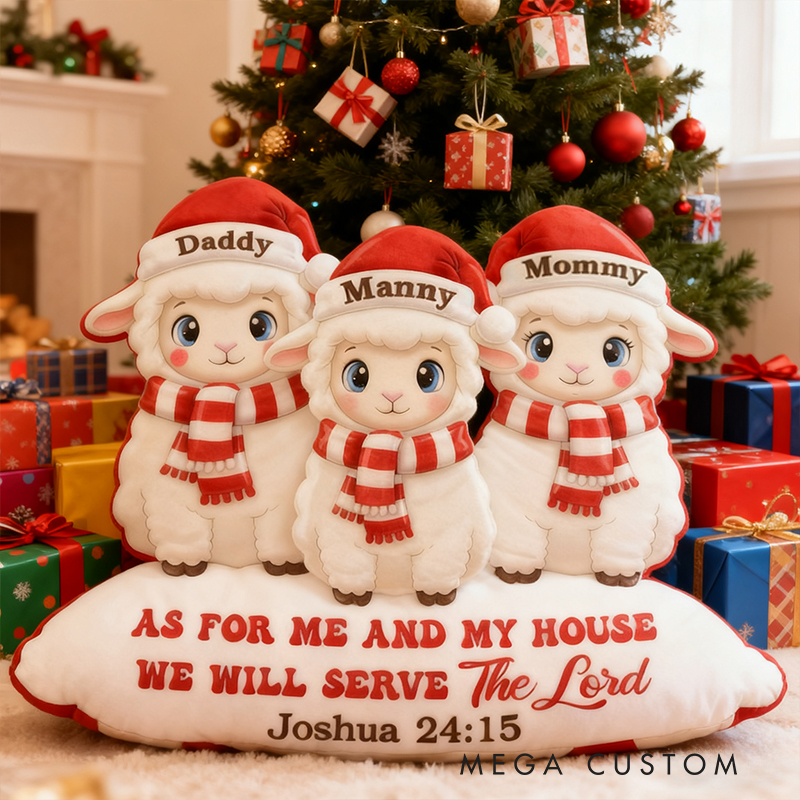 Personalized As For Me And My House We Will Serve The Lord Pillow with Custom Name Home Decor Gift for Christian