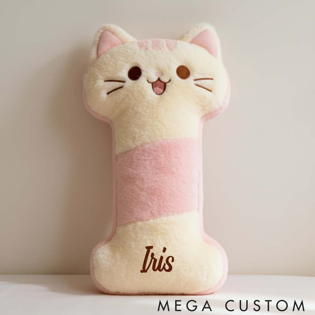Personalized Cat Lover Pink Cat Letter Pillow Graphic 3D Print Pillow