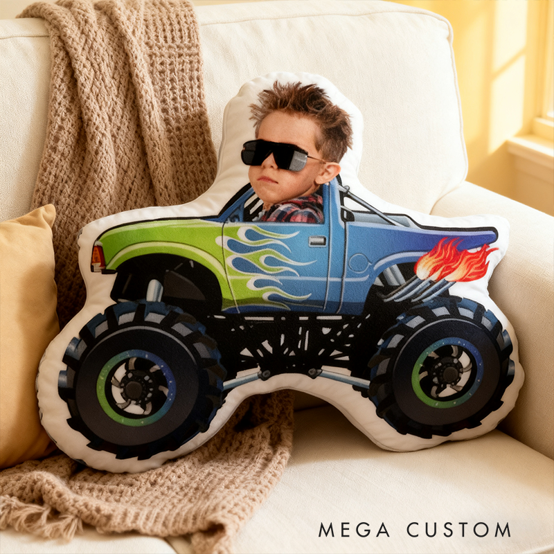 Personalized Custom Photo Racing Style Pillow 3D Graphic Print Car Shaped Cushion Gift for Racers and Car Lovers