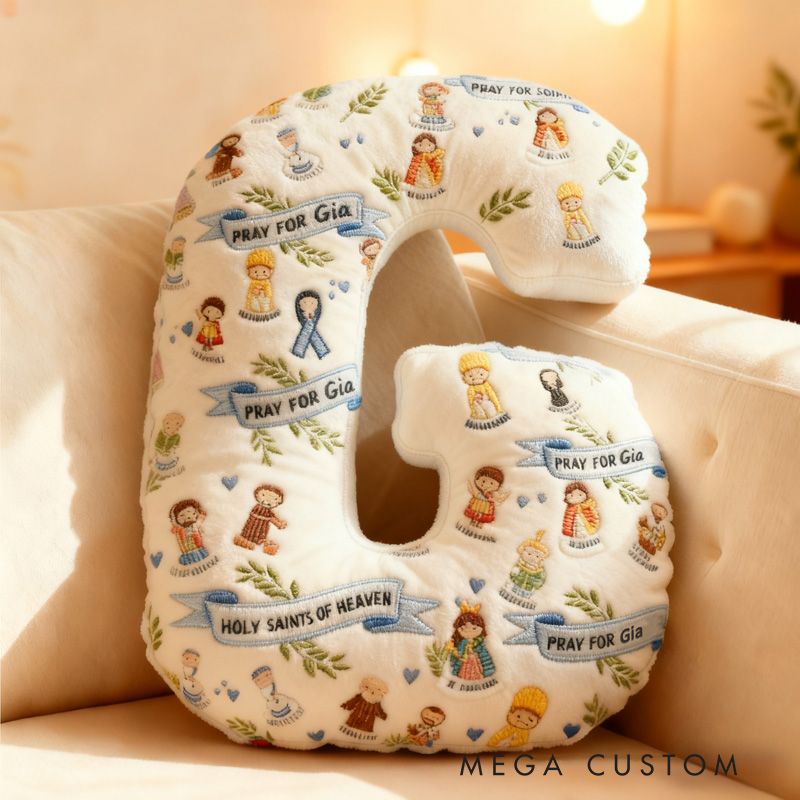 Personalized Saint Pillow with Custom Name Home Decor Graphic 3D Print Pillow Religious Faith Gift for Christians Christmas Gift