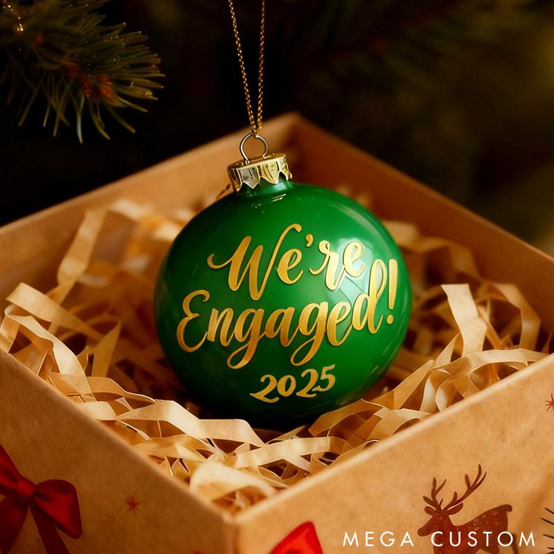 Personalized Our First Christmas as Mr and Mrs Engaged Christmas Ball Ornament Newlyweds Couple Married Xmas Ornament Christmas Gift for Him Her