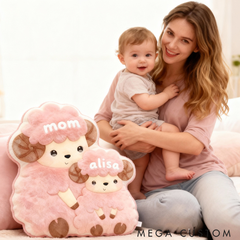 Personalized Graphic 3D Cute Sheep Pillow Special Gift for Family Members