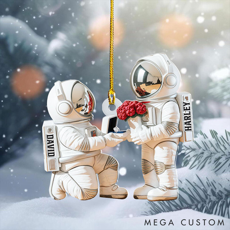 Personalized Name Couple Astronaut Space Ornament Custom Astronaut Couple Ornament Gift Newlywed Christmas Gift A Love That's Out of This World