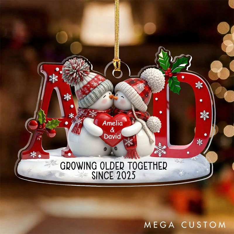 Personalized Snowman Couple Ornament Our First Christmas Ornament Newlyweds Christmas Gift Romantic Keepsake for Couples 2025