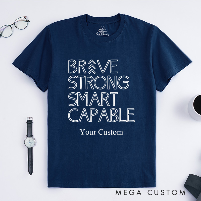 Personalized Down Syndrome Awareness Brave Strong Smart Capable T-Shirt