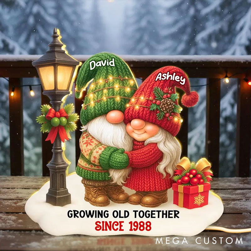 Personalized Couple Growing Old Together Since Light Box Custom Name Night Light Decor Keepsake Gift for Couple for Husband Wife Him Her 