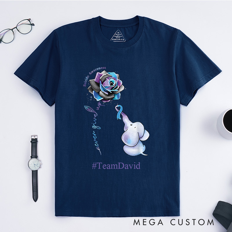 Personalized Never Give Up Suicide Awareness T-Shirt