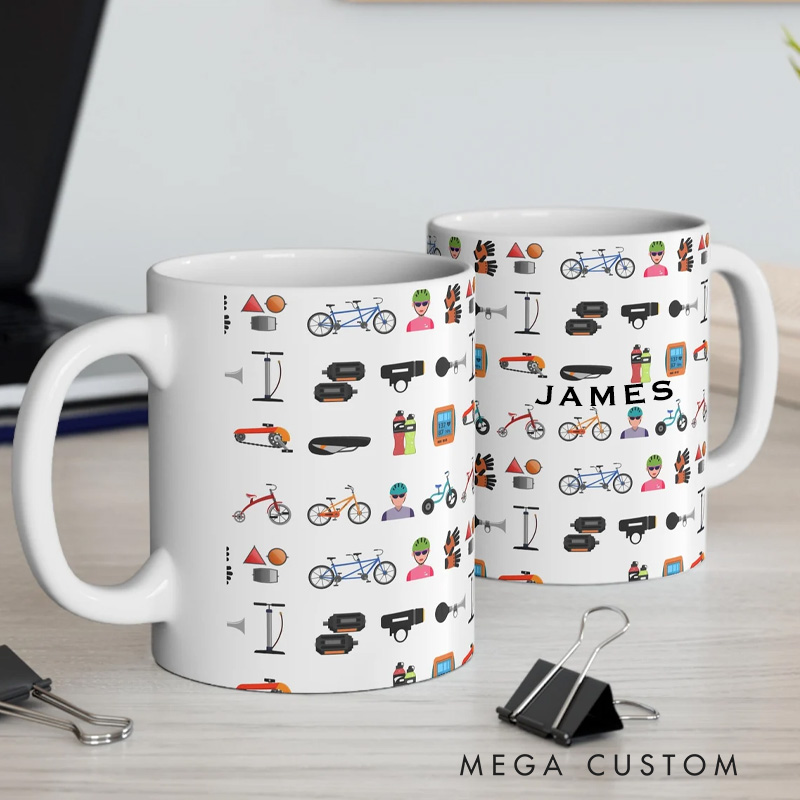 Personalized Cycling Coffee Mug Cyclist Mug Bicycle Coffee Cup Bicycle Tea Cup Bicycle Ceramic Mug Gift For Him