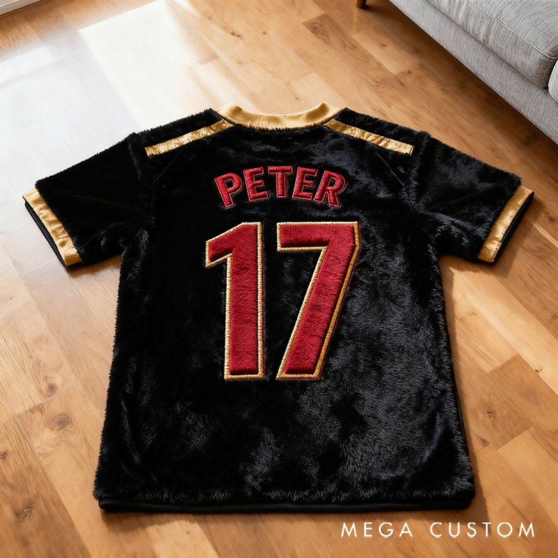 Personalized Soccer Jersey Rug with Custom Name and Number for Fans and Players