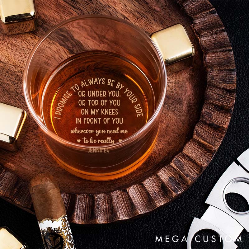 Personalized Couple Whiskey Glass Dirty Quote Whiskey Glass for Couple Funny Whiskey Commitment Gift for Husband Wife Boyfriend Girlfriend