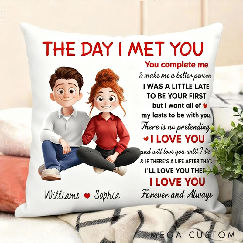 Personalized Romantic Couple Pillow Custom Valentine's Day Gift Pillow Couple Christmas Decor Pillow for Girlfriend