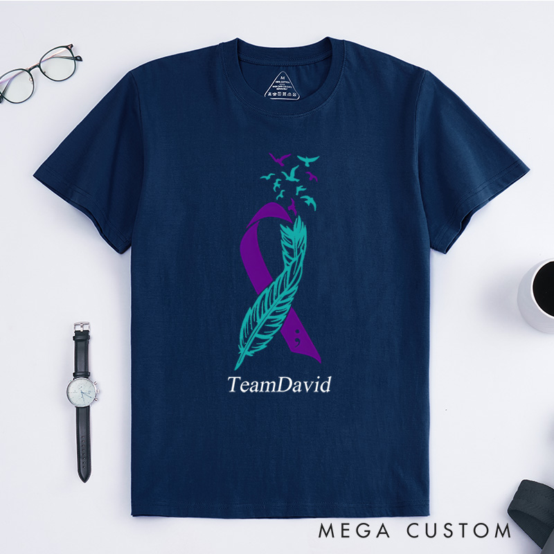 Personalized Feather Suicide Prevention Awareness Mental Health T-Shirt