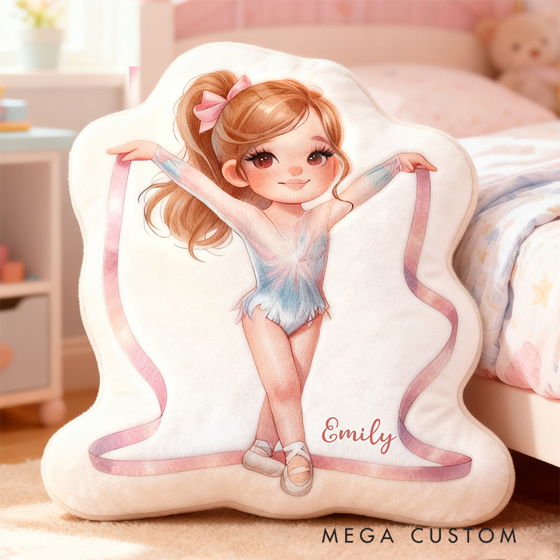Personalized Gymnastics Pillow with Your Name Soft Stuffed Toy for Kids and Gymnastics Lovers Unique Decorative Cushion for Girls' Room